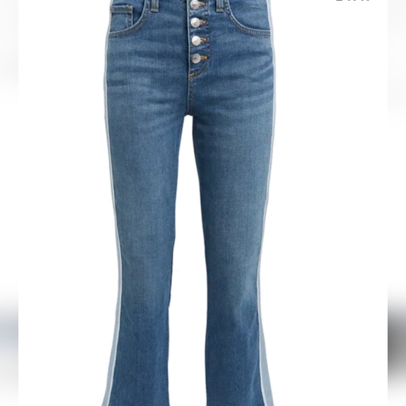 Veronica Beard Jeans Carolyn Baby Boot High Rise Size 25 0 Tuxedo Stripe Denim - Picture 4 of 8